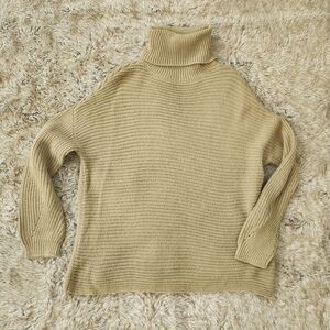 Vero Moda‎ Turtleneck Drop Shoulder Knit Sweater Beige Women's Size Medium